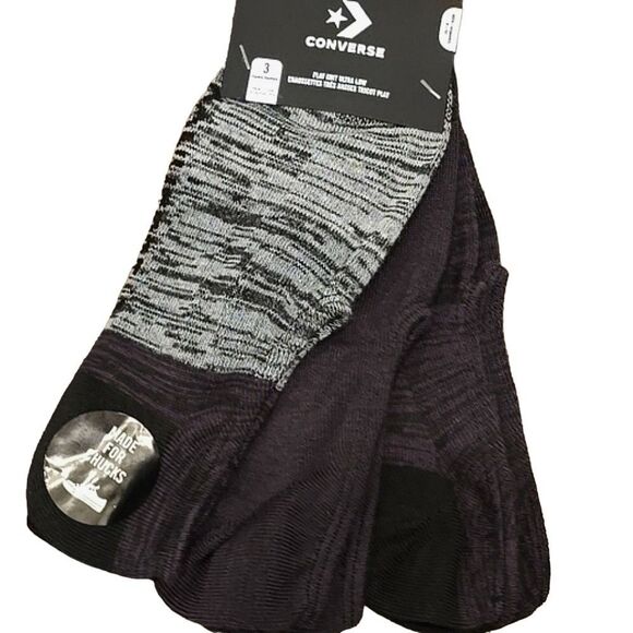 Converse Flat Knit Ultra Low 3PK Socks - Picture 1 of 6